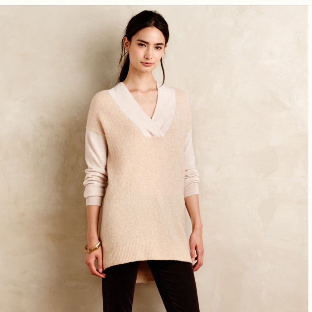 Anthropologie Colorblocked Boucle Pullover